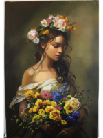 تابلو نقاشی الهه‌ی گل‌ها - Image 2