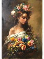 تابلو نقاشی الهه‌ی گل‌ها - Image 3